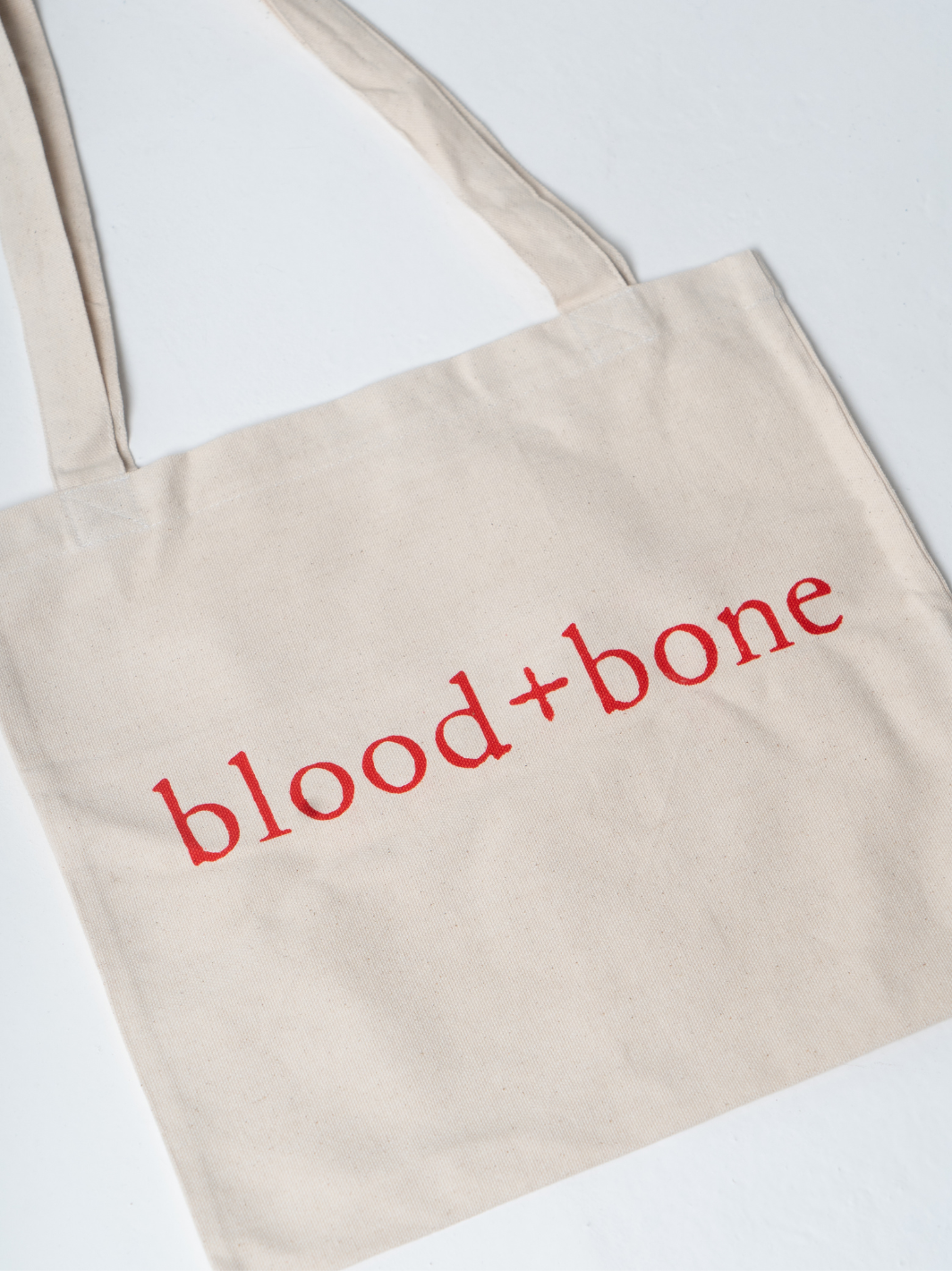 Blood+Bone Tote Bag White Red Logo