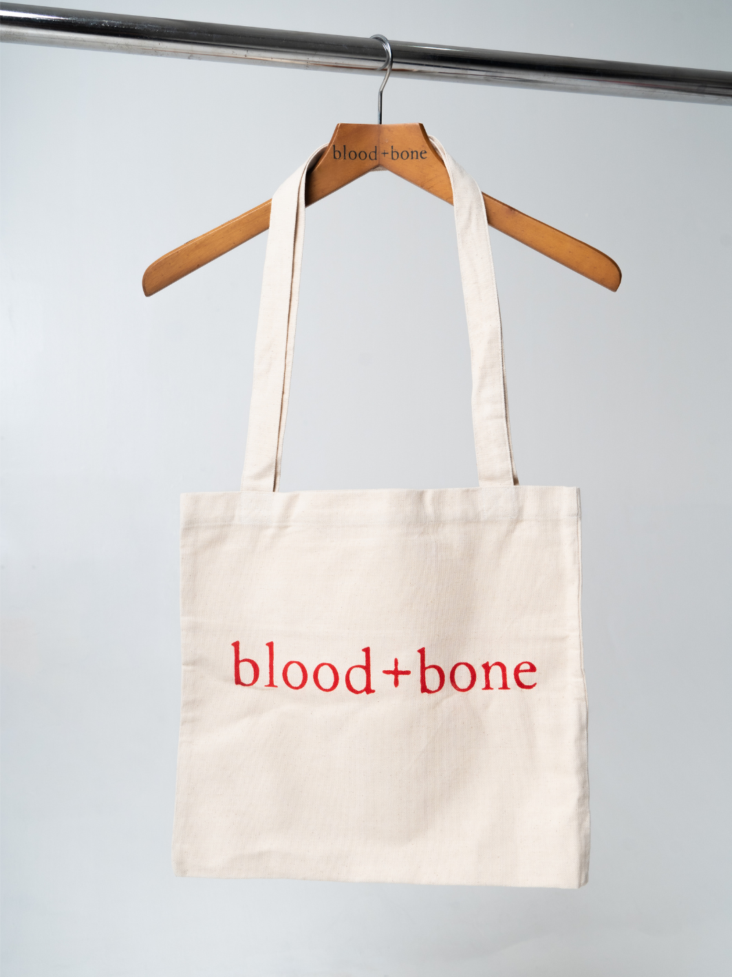 Blood+Bone Tote Bag White Red Logo