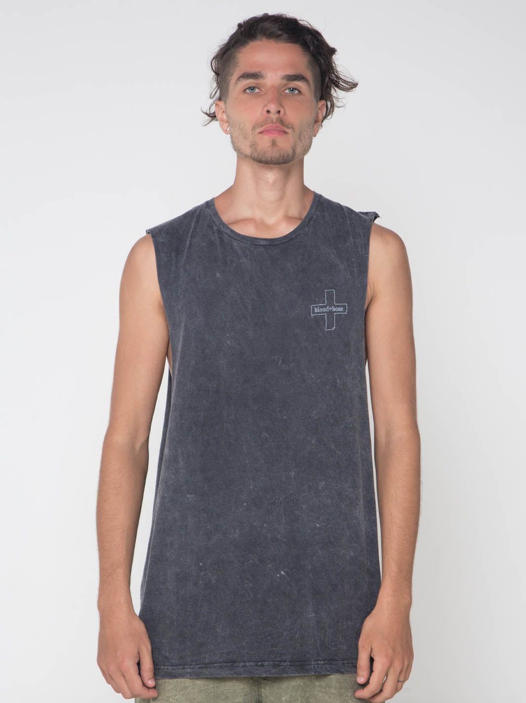 Logo Outline Muscle Tee Vintage Black