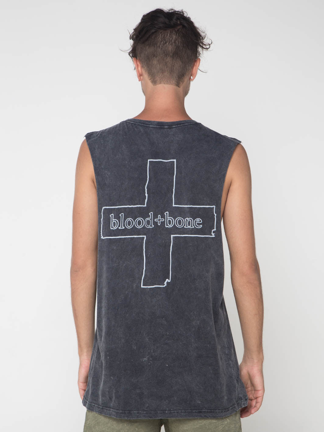 Logo Outline Muscle Tee Vintage Black
