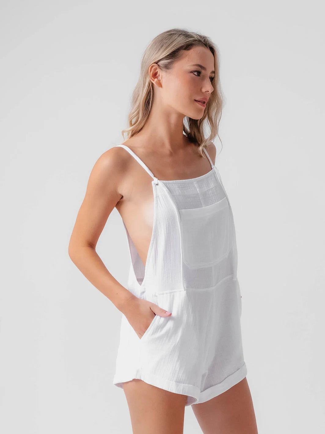 Lay Low Playsuit White