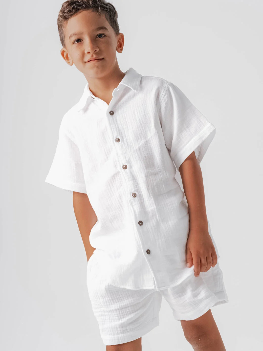 Little Boy Shirt White