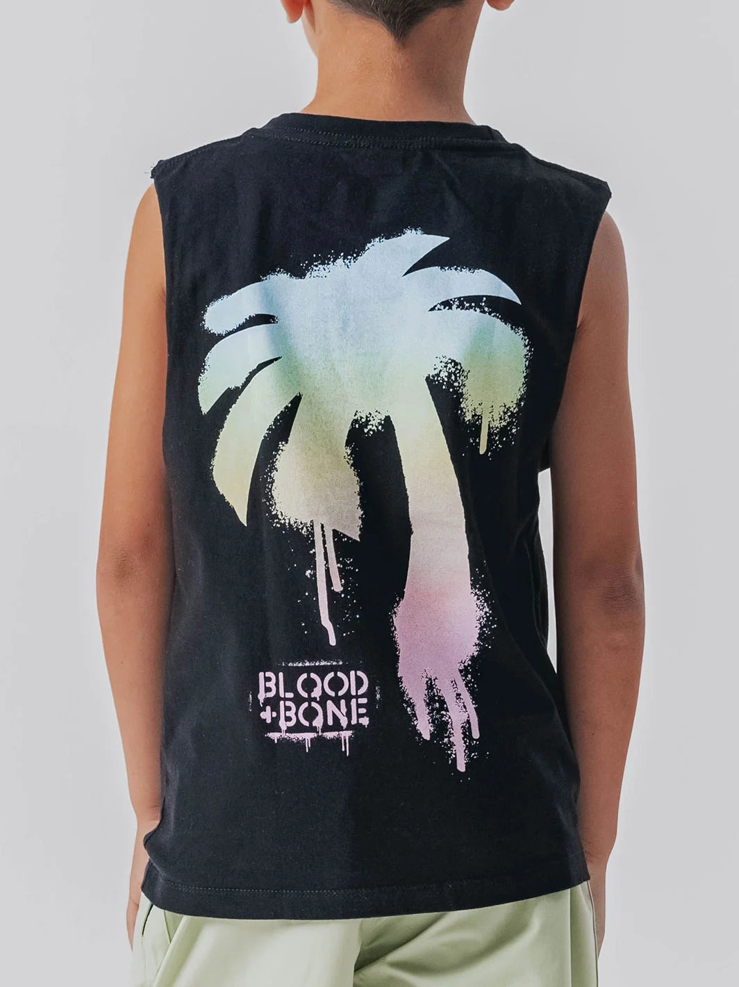 Rainbow Palms Muscle Tee Black