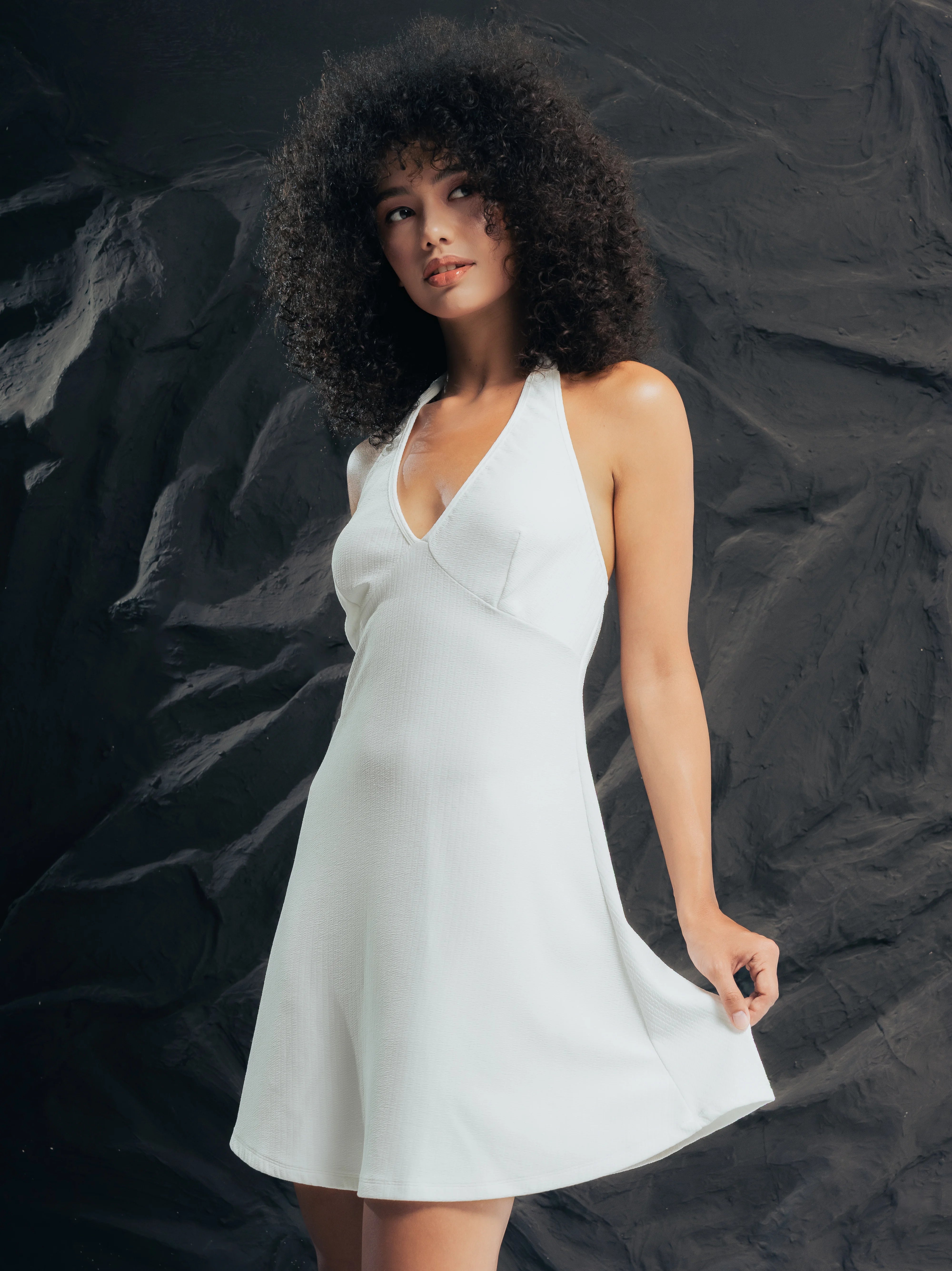 Painted Shells Dress White