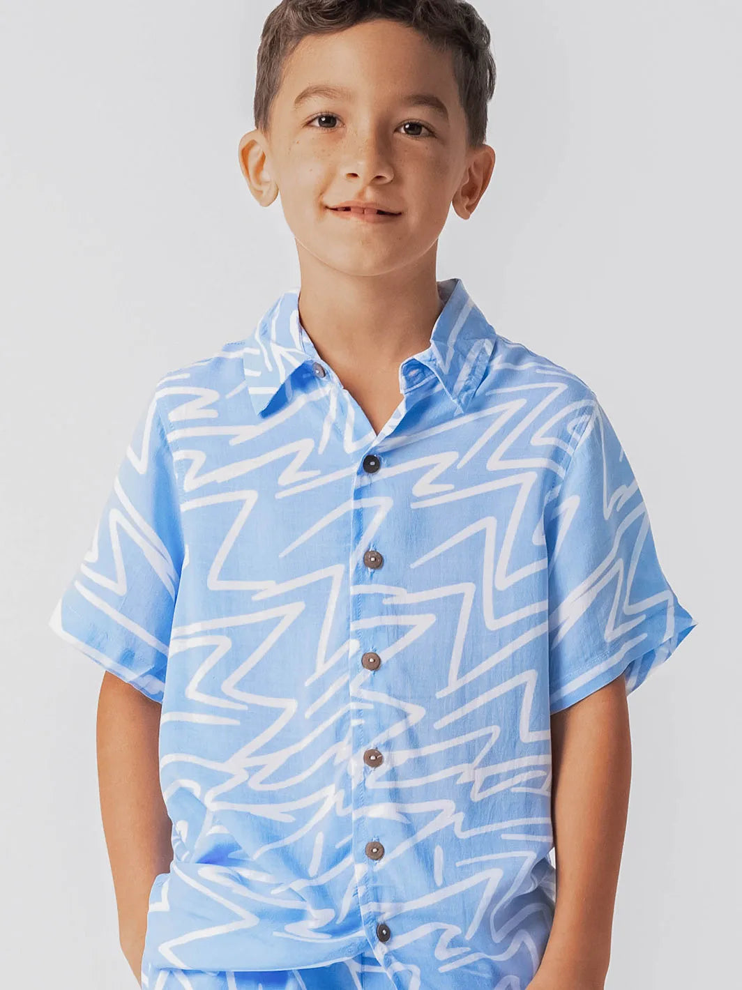 Zig Zag Shirt Powder Blue