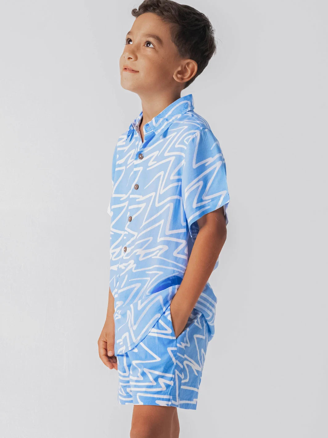 Zig Zag Shorts Powder Blue