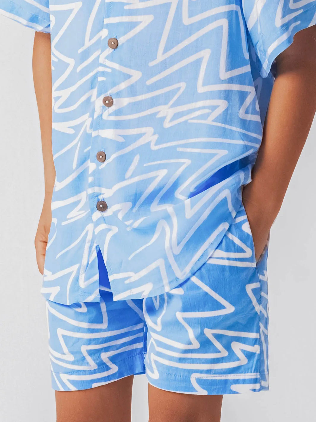 Zig Zag Shorts Powder Blue