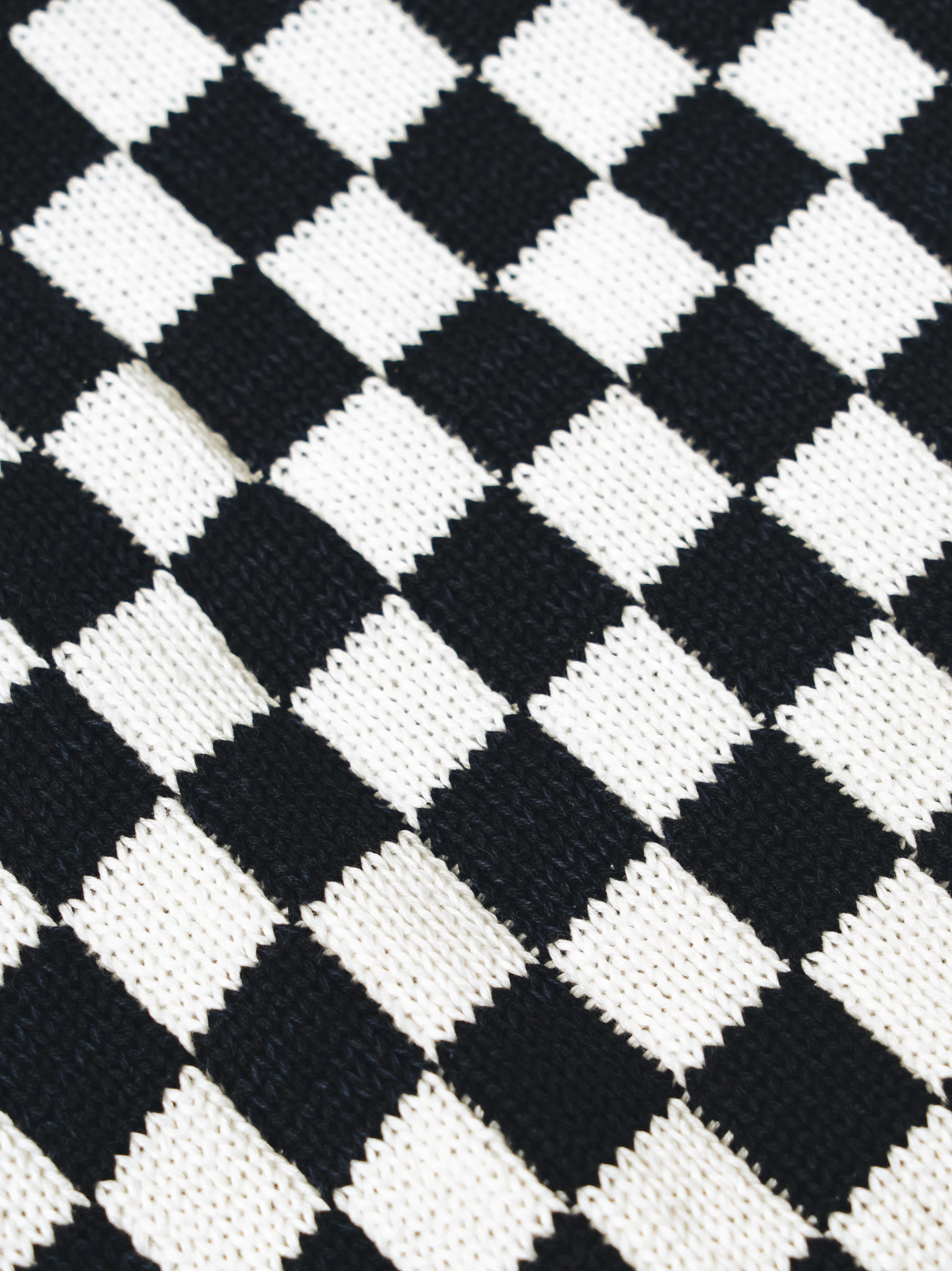Check Knit Tote Black