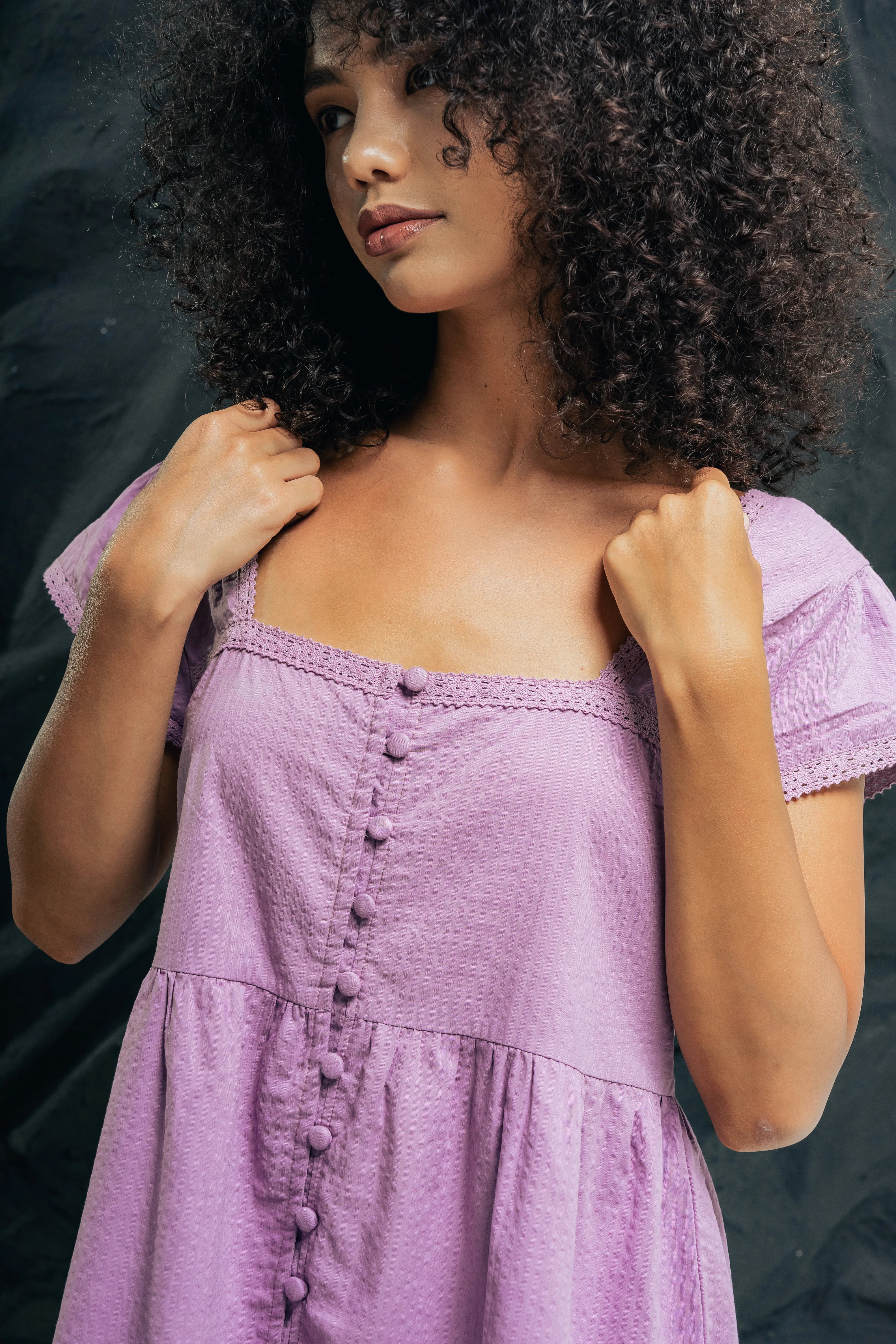 Crystal Sharks Dress Lavender