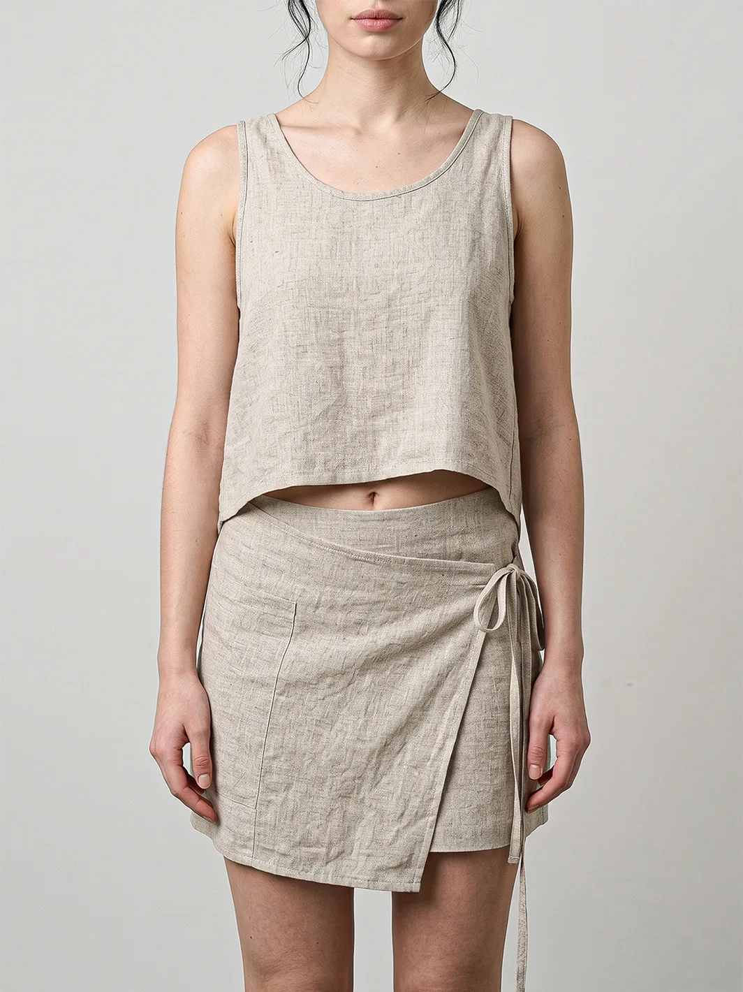 Madras Skirt Natural
