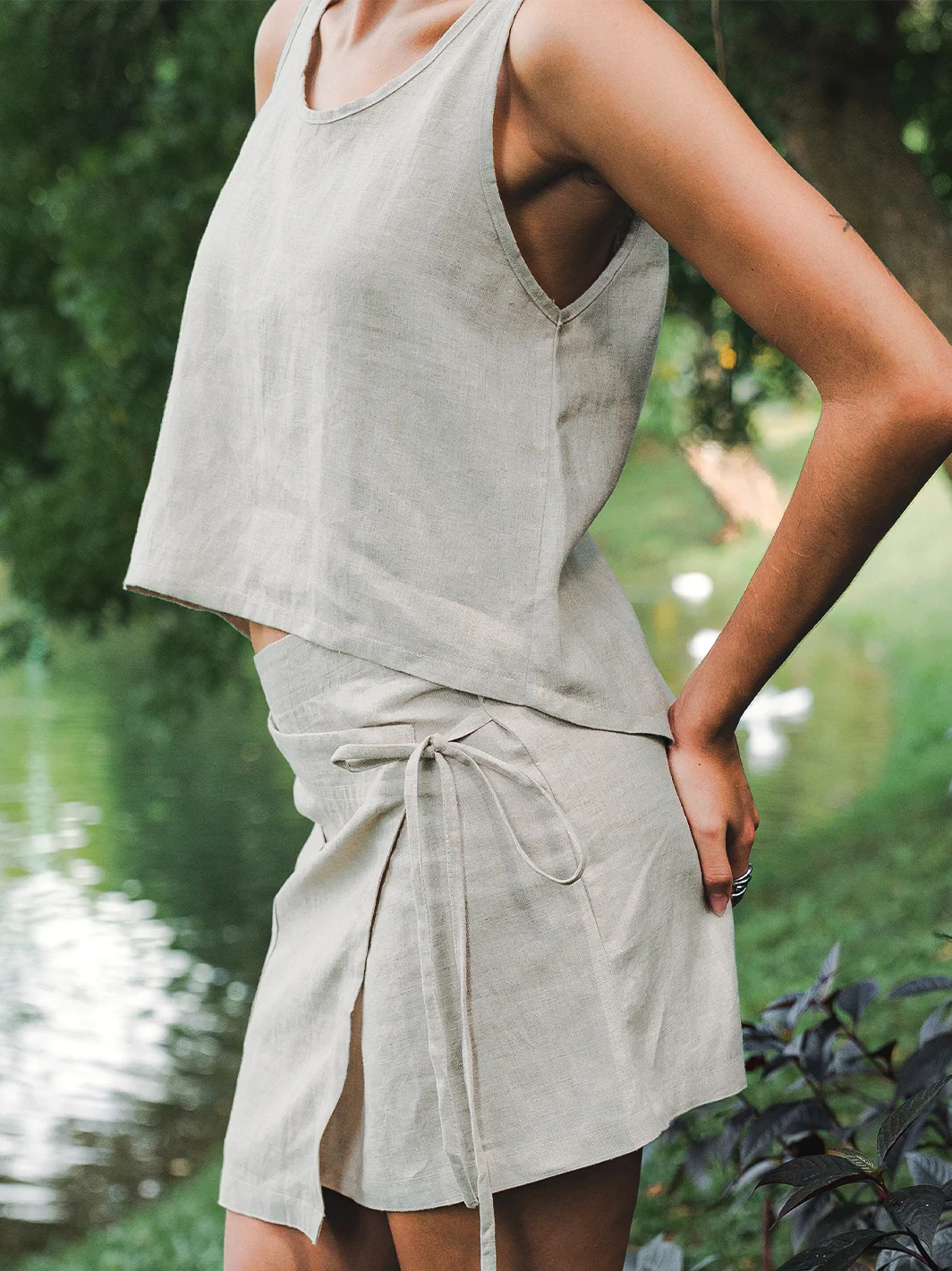 Madras Skirt Natural