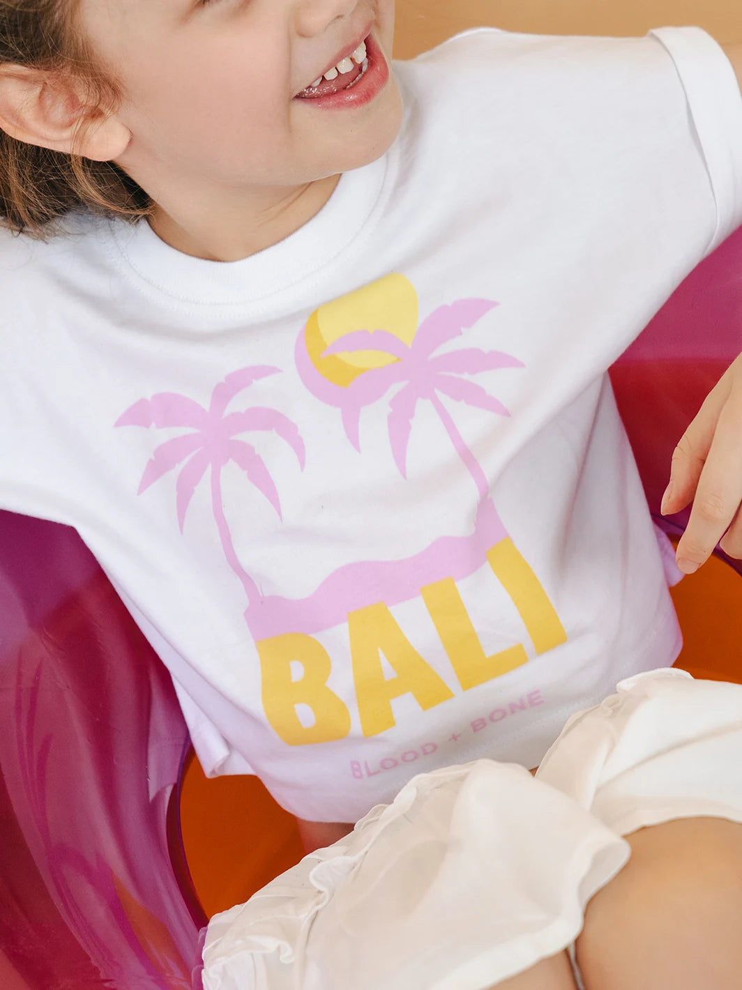 Pink Palms Tee White