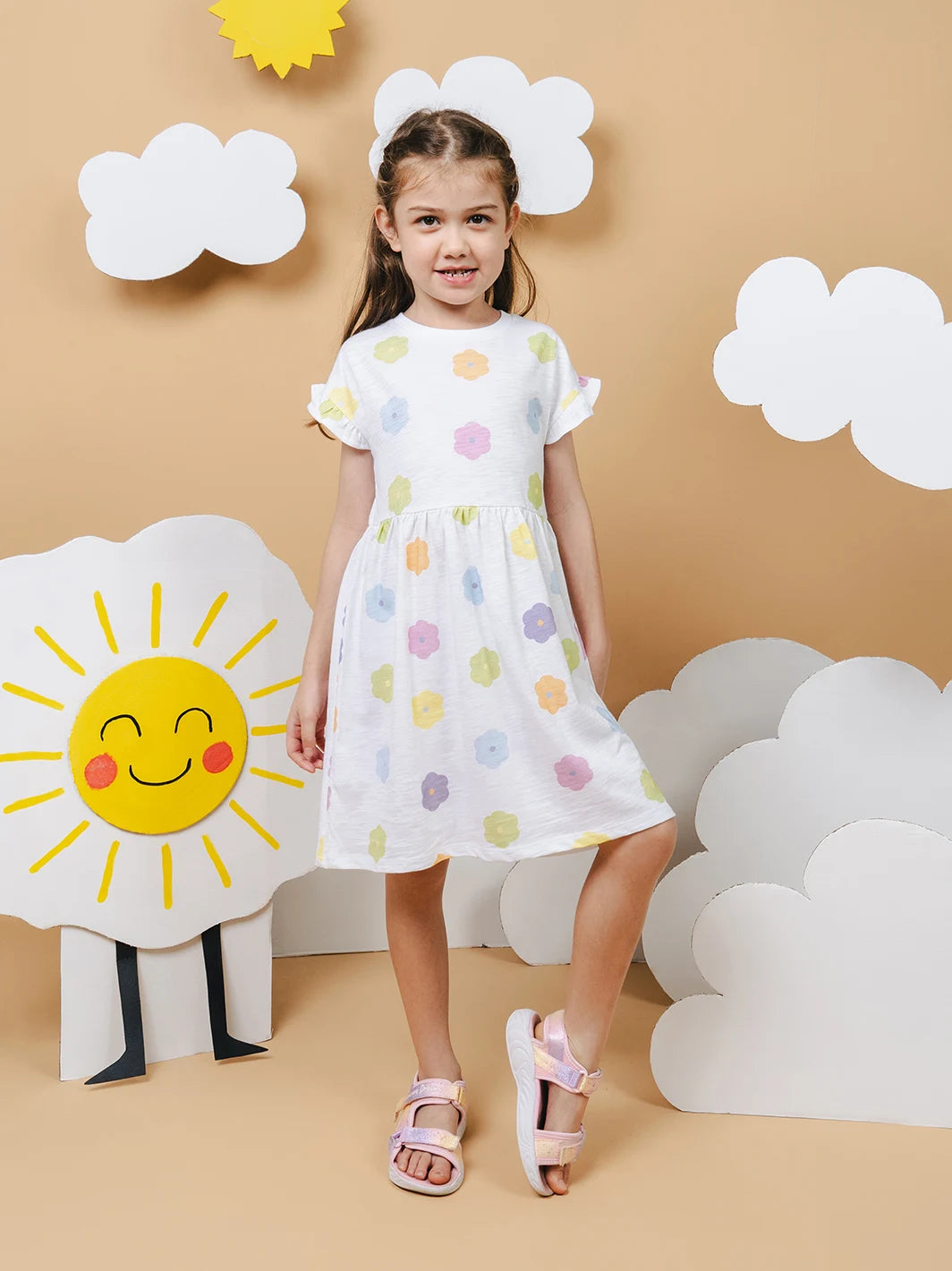 Rainbow Flower Dress Multi