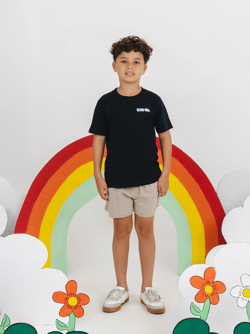 Rainbow Smiley Tee Black