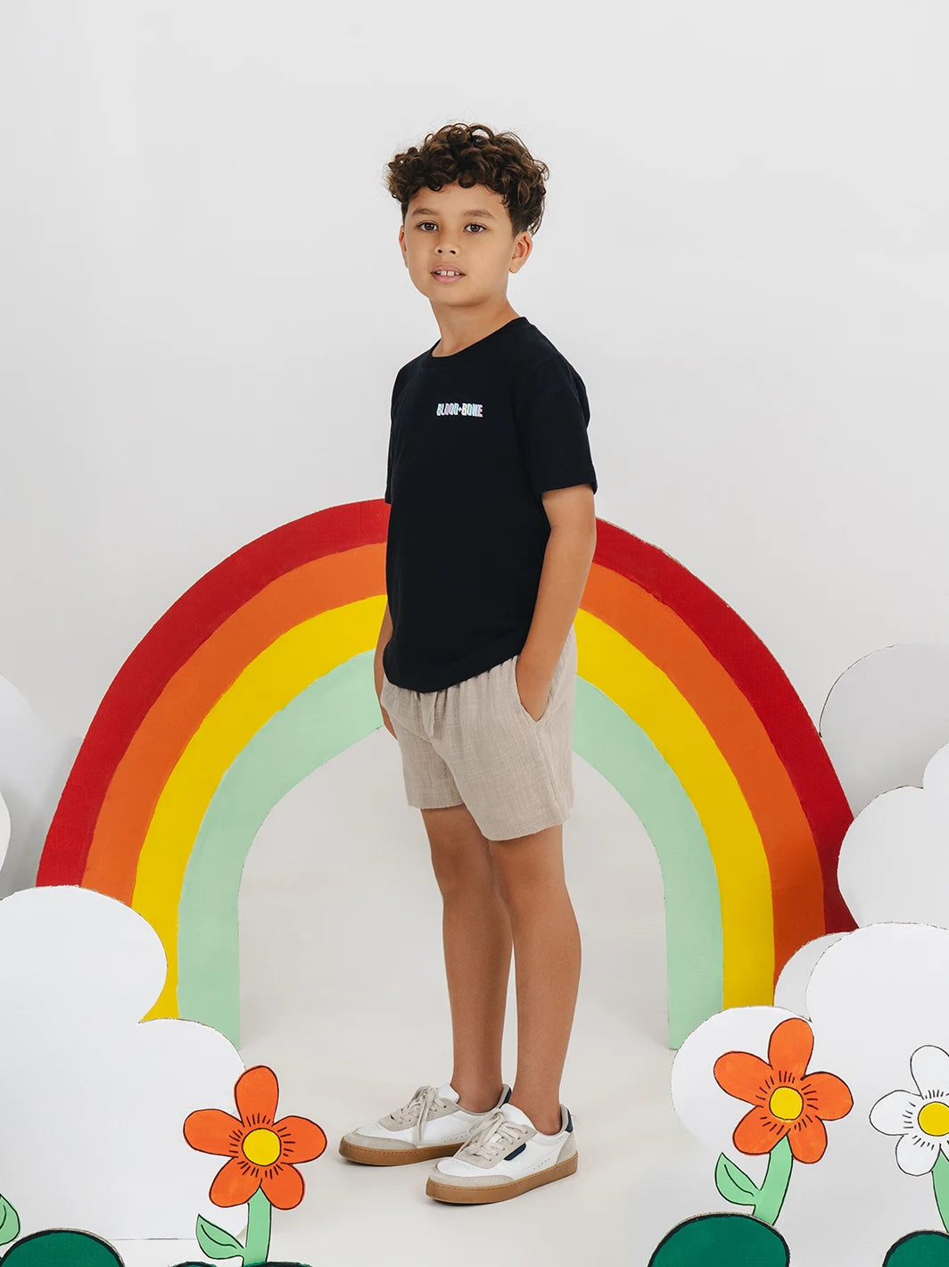 Rainbow Smiley Tee Black