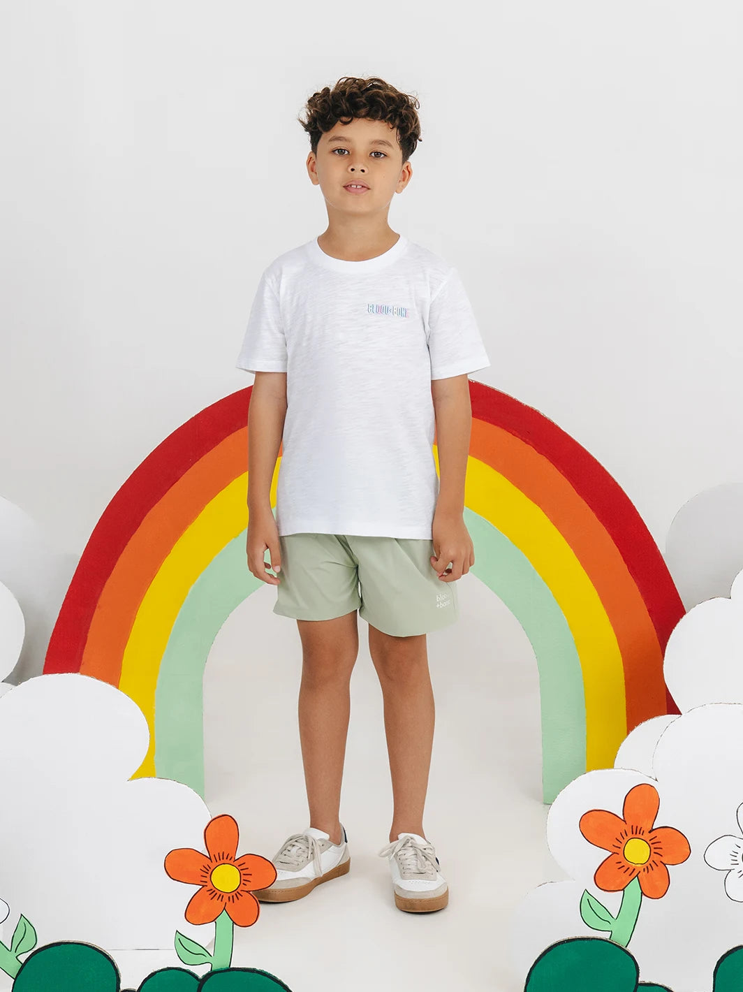 Rainbow Smiley Tee White