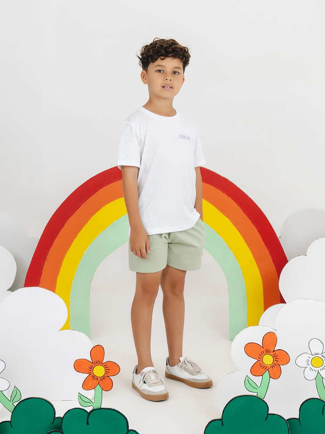 Rainbow Smiley Tee White