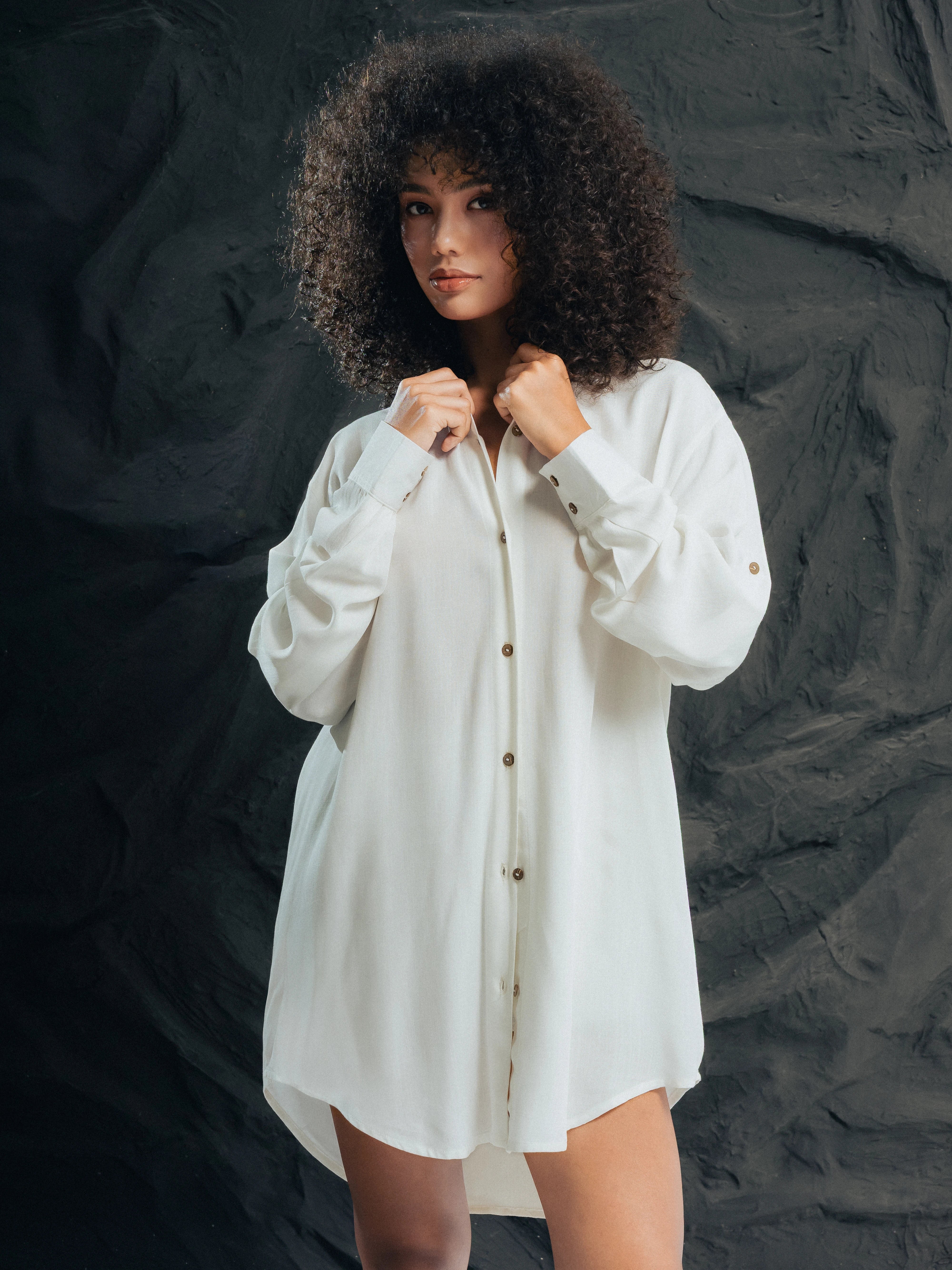 Riverboat Dress Off White