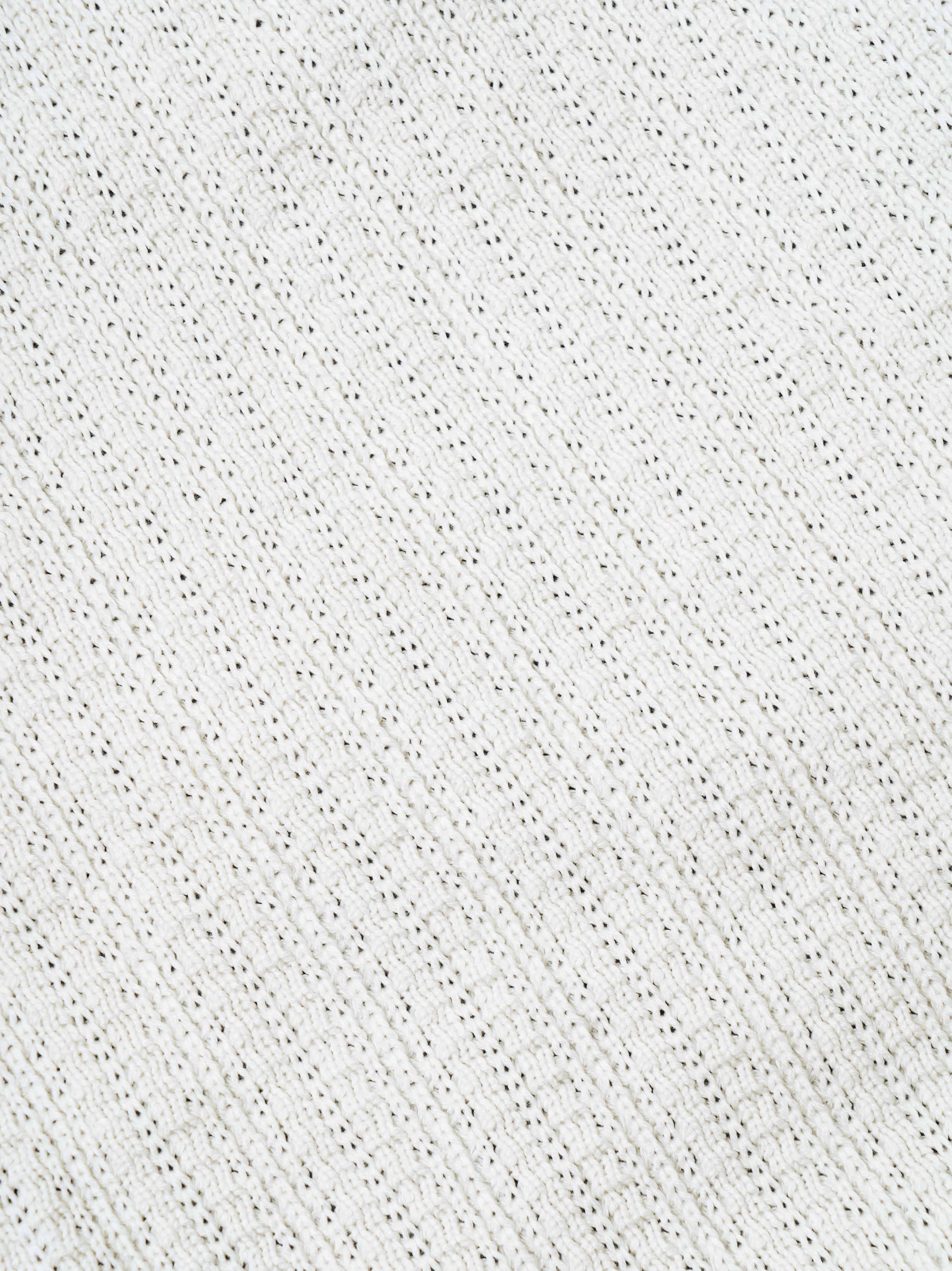 Textured Knit Tote White